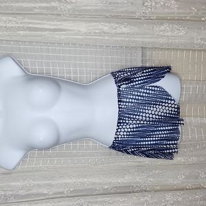 Blue and White Polka Dot Mesh Swim Suit Cover-Up Sarong OSFM